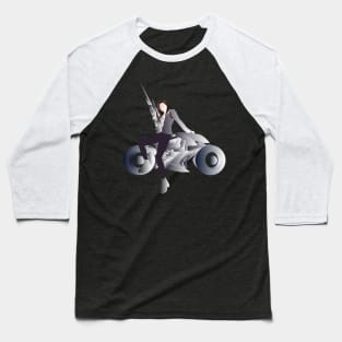 Biker Girl Baseball T-Shirt